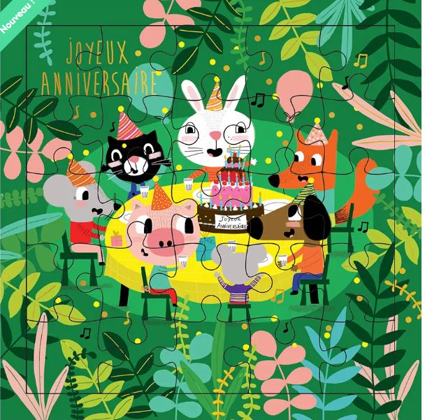 Carte puzzle joyeux anniversaire pique nique