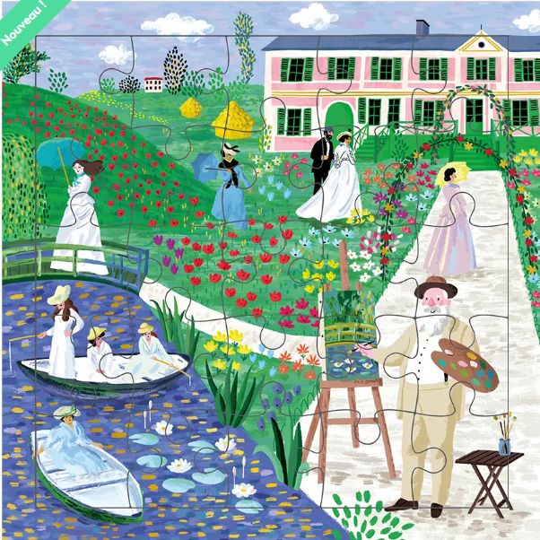 Carte puzzle joyeux anniversaire jardin Monet