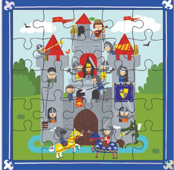 Carte puzzle joyeux anniversaire les chevaliers