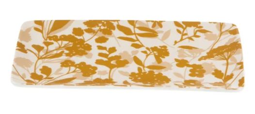 Coupelle en céramique florale Isana moutarde