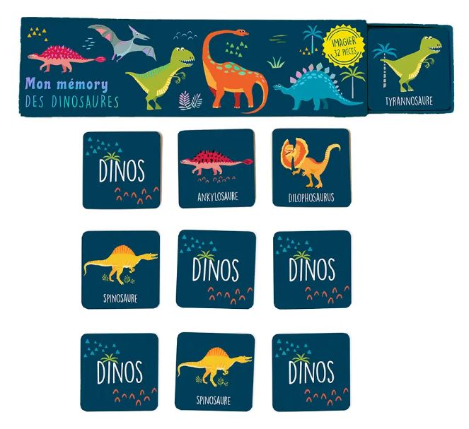 Jeu memory imagier les dinosaures