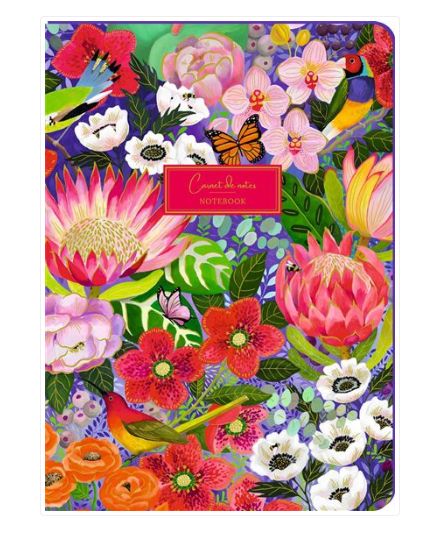Carnet soft touch jardin tropical fleuri