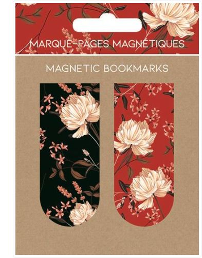 Marque-pages magnétiques fleurs blanches