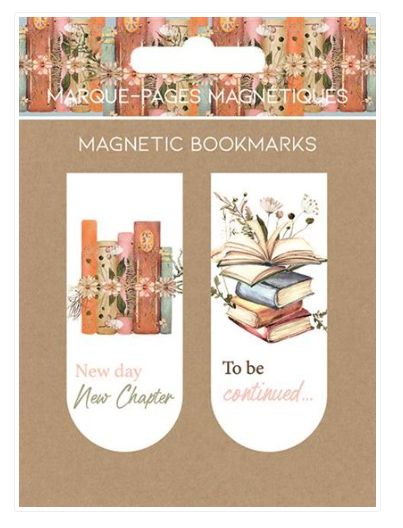 Marque-pages magnétiques livre et fleurs