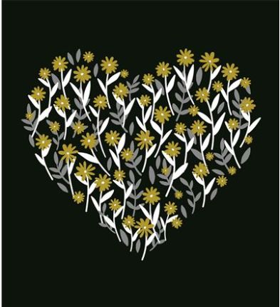 Carte coeur en fleurs
