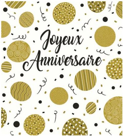 Carte joyeux anniversaire ronds et confetis