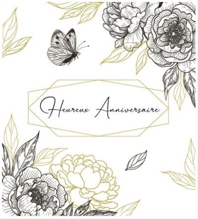 Carte heureux anniversaire gravure