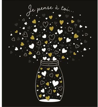 Carte vase de coeurs je pense à toi
