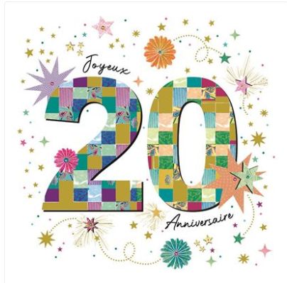 Carte d'anniversaire 20 ans