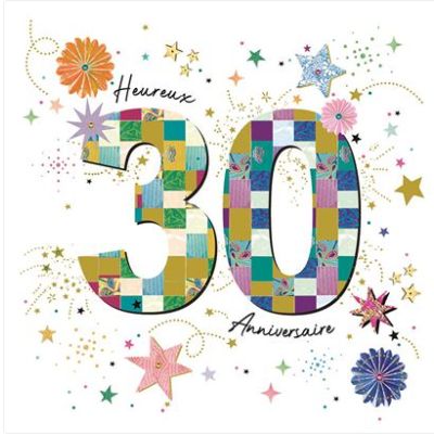 Carte d'anniversaire 30 ans