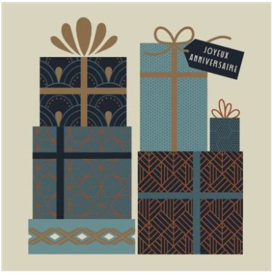 Carte paquets de cadeaux