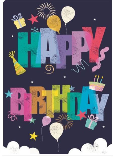 Carte happy birthday arc en ciel