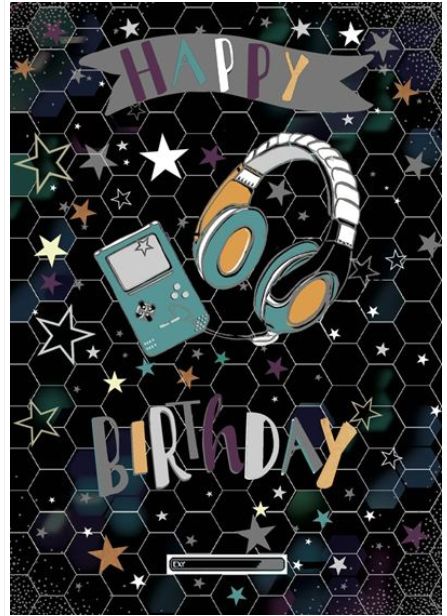 Carte happy birthday gamer