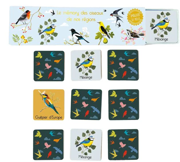 Jeu memory imagier des oiseaux de nos régions