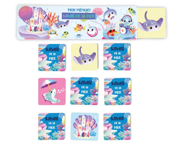 Jeu memory imagier kawaï de la mer