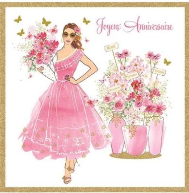 Carte d'anniversaire femme élégante
