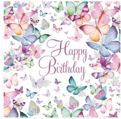 Carte happy birthday papillons
