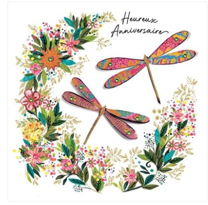 Carte d'anniversaire libellules