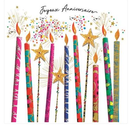 Carte d'anniversaire bougies d'anniversaire