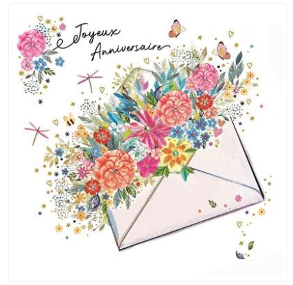 Carte d'anniversaire enveloppe fleurie