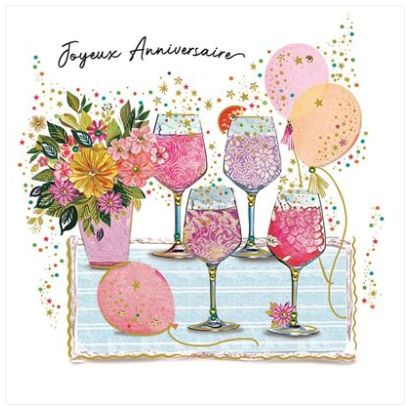 Carte d'anniversaire coktail