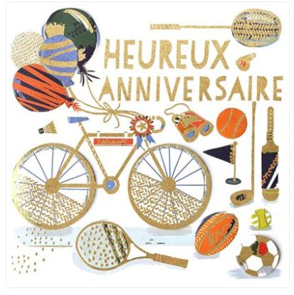 Carte double anniversaire sportif