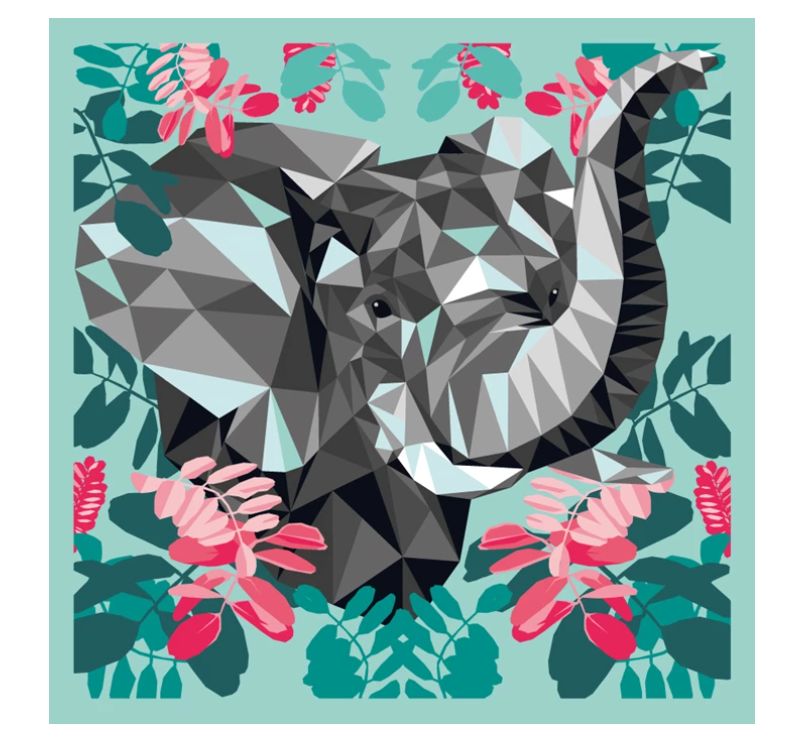 Enjoy art, peinture par numéro éléphant