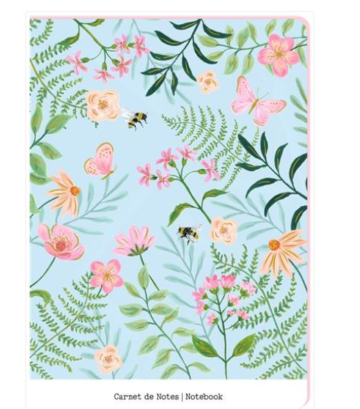 Carnet fleurs et papillons A5