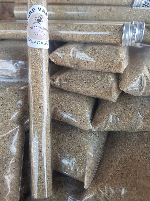 Sucre vanillé naturel de Madagascar 125 g en sachet