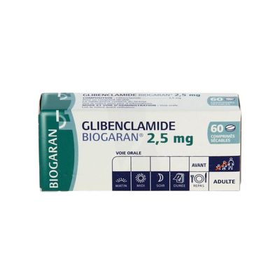 Buy Glibenclamide Biogaran (Maninil) 2.5 mg 