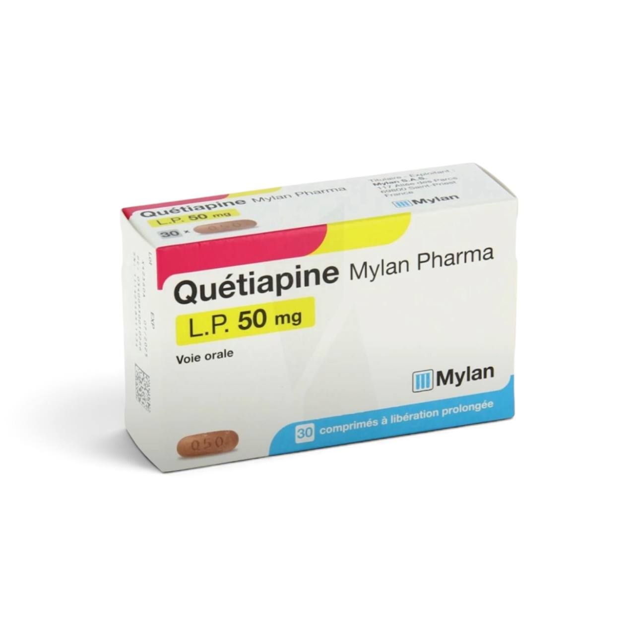 Quetiapine Mylan LP 50 mg 30 prolonged-release tablets