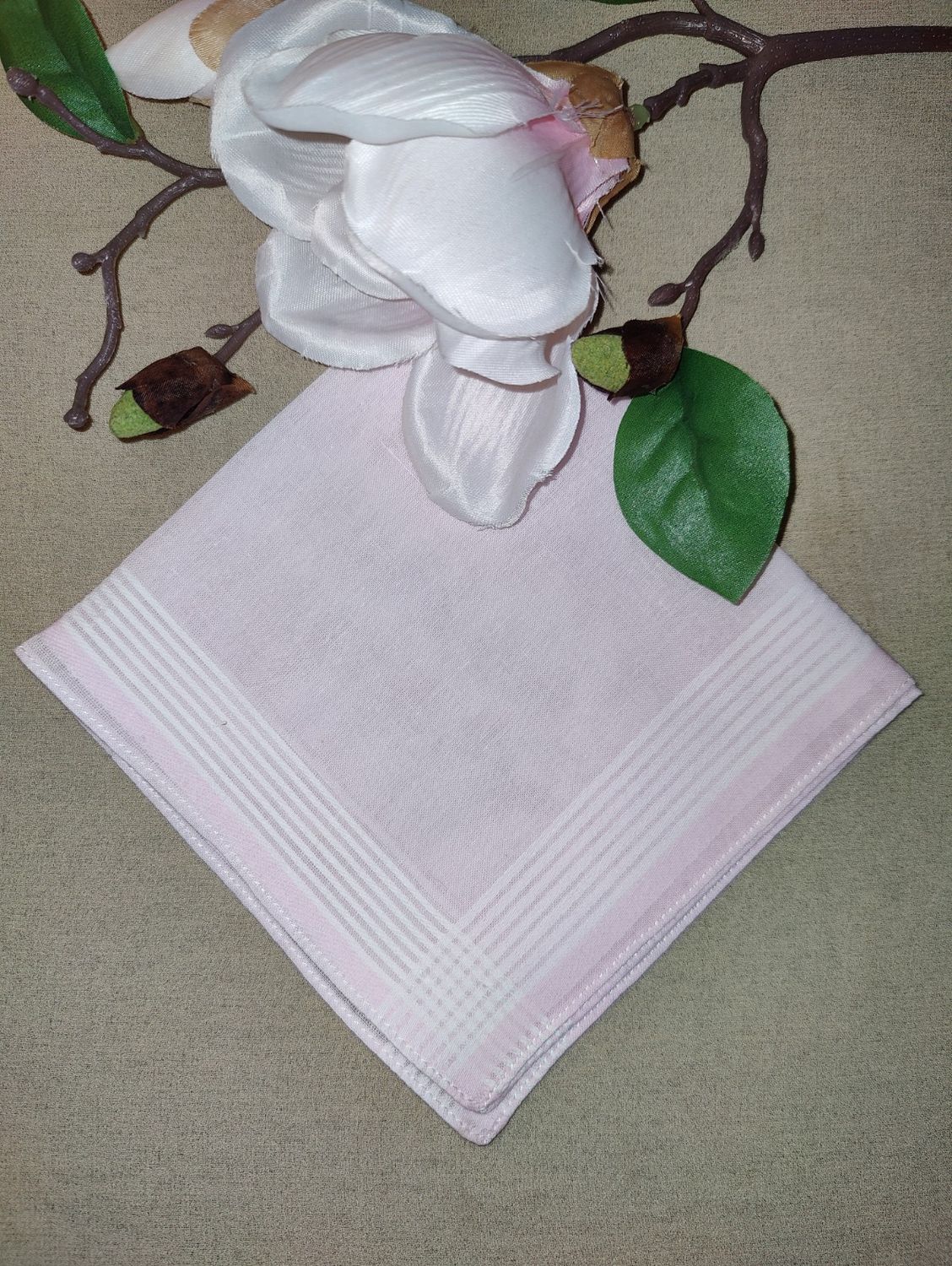 Heren zakdoek licht rose