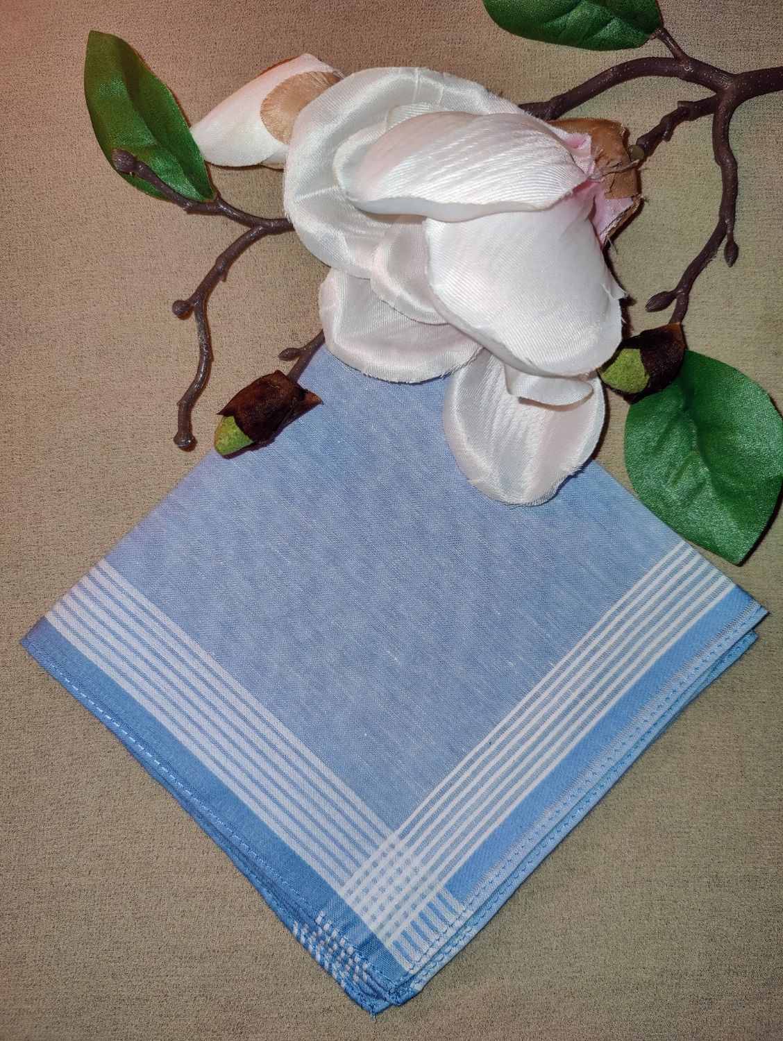 Heren zakdoek blauw