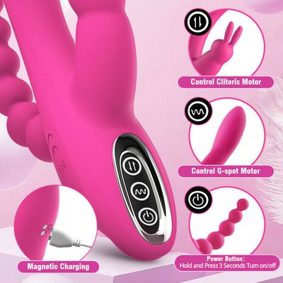 Triple-Delight 3 in 1 Multifunction Rabbit Vibrator