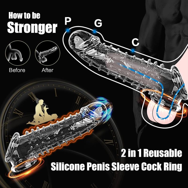 Transparent Textured Penis Sleeve