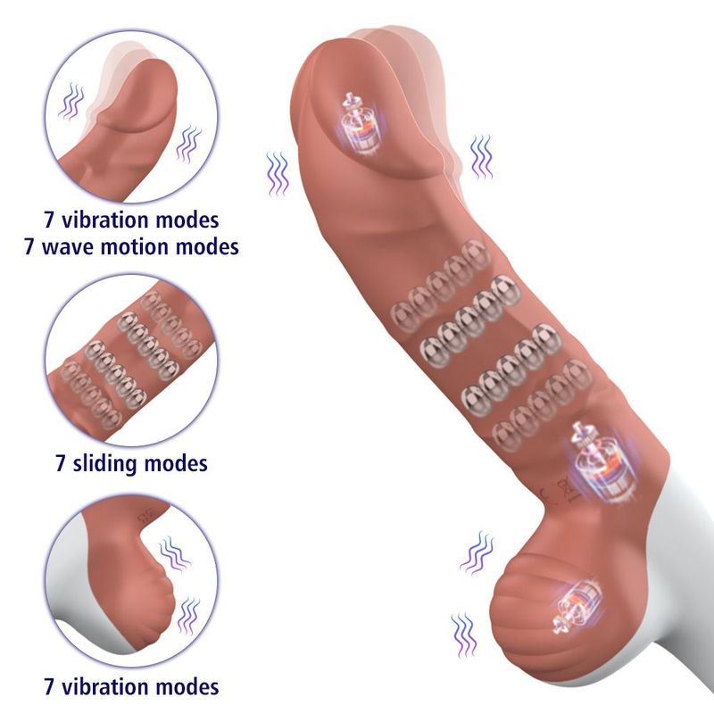 Erotic Titan Thrusting HandsFree Vibrating Dildo