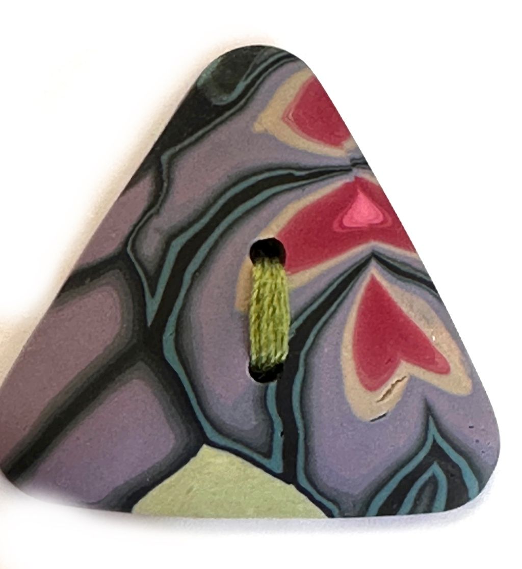 Jewelry by Julia Design - Triangle Button Purple/Pink Button, Color: Purple/Pink, Size: Medium