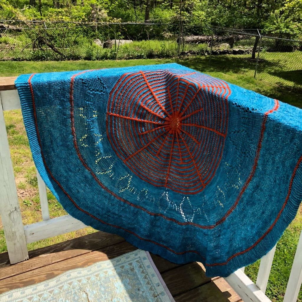 Old Forge Blanket, Color: Blue/Orange, Size: Large