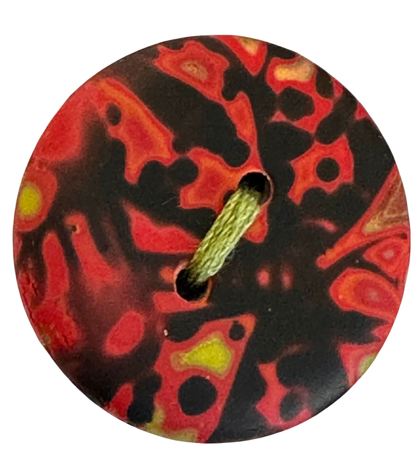 Jewelry by Julia Design - Round Red/Black Button, Color: Red/Black, Size: Medium