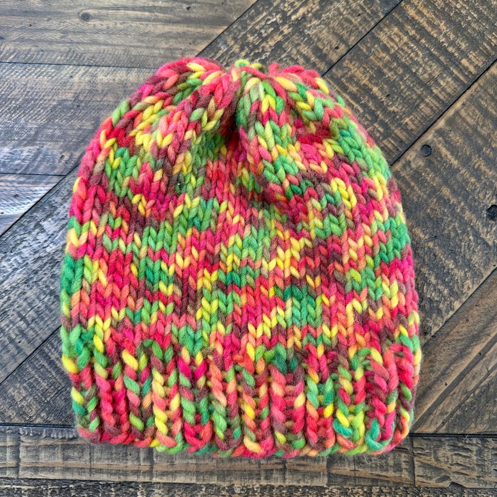 Multi Color Beanie - Orange/Green/Yellow
