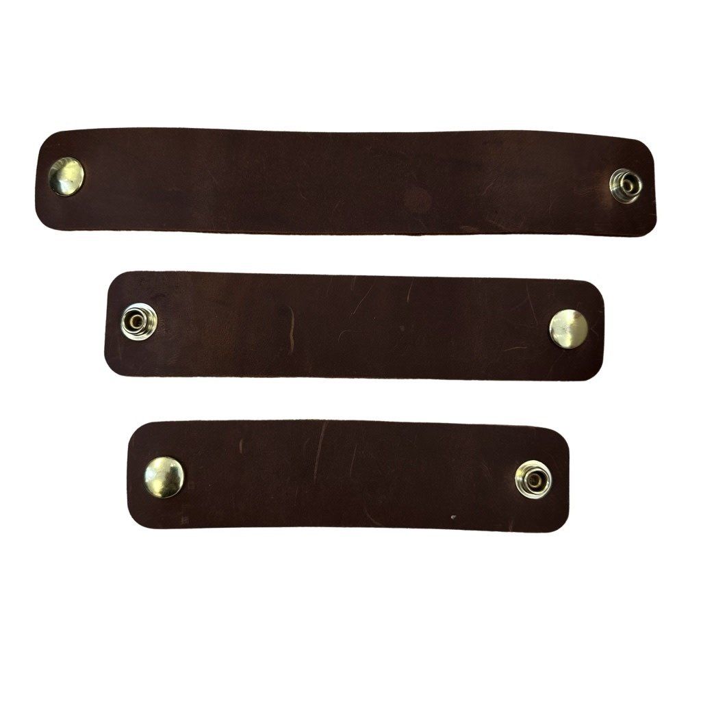 Fuzzy Fiberz - Leather Cuff, Color: Brown, Size: Large