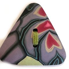 Jewelry by Julia Design - Triangle Button Purple/Pink Button