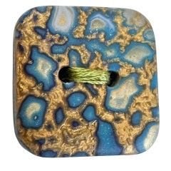 Jewelry by Julia Design - Square Blue/Gold Button