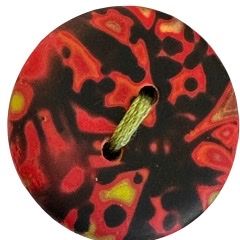 Jewelry by Julia Design - Round Red/Black Button