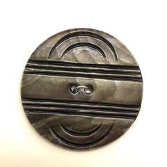 One of a Kind - Vintage Buttons - Medium Carved Marble Like Button - 1 card