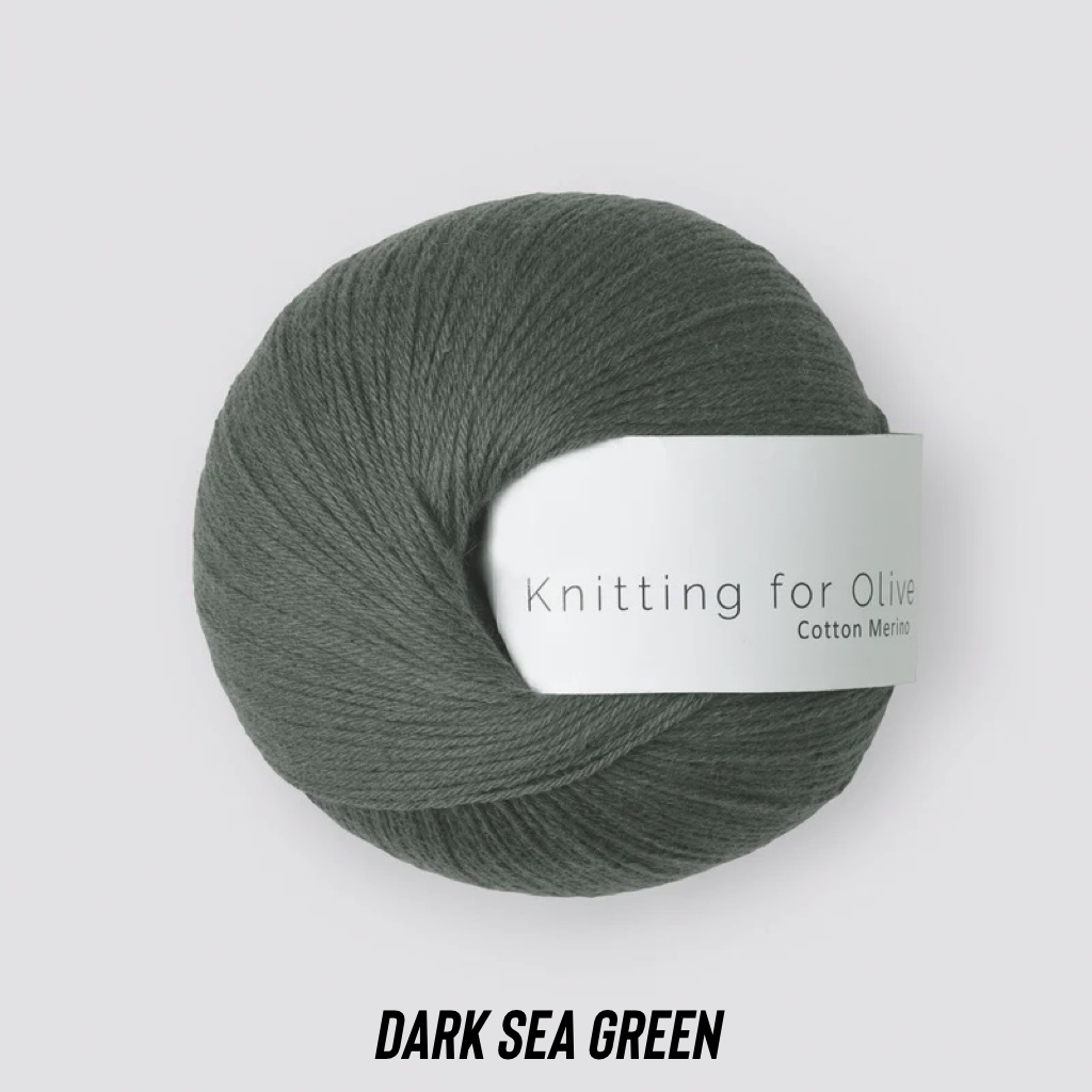 Knitting for Olive - Cotton/Merino, Color: Dark Sea Green - Mork Sogron, Weight: Fingering