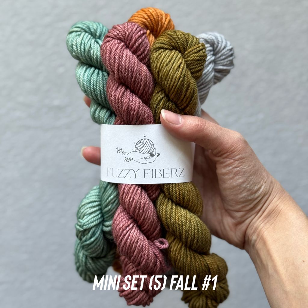 Fuzzy Fiberz - Mini Set (5), Color: Fall #1, Weight: DK