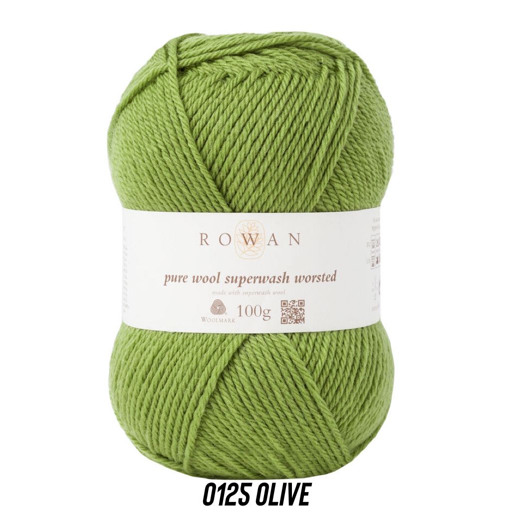 Rowan - Pure Wool Superwash Worsted, Color: 00125 Olive, Weight: Worsted
