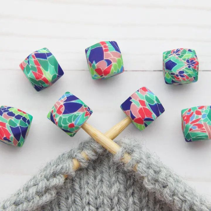 Stitch Stoppers - Blue Botanical Hexagon
