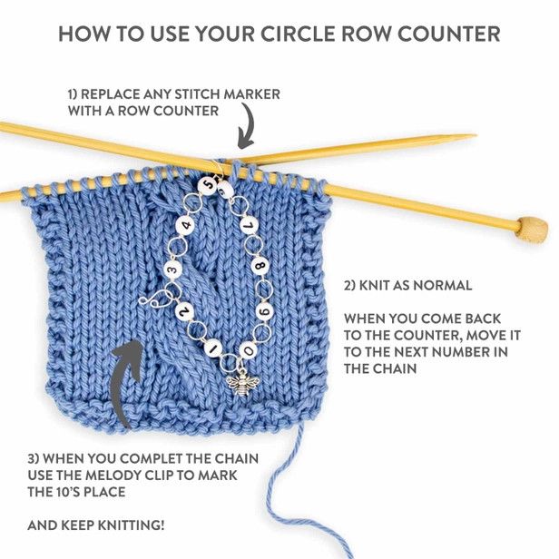 Sheep Circle Chain Row Counter - Small (up to US 4 needle/E hook)